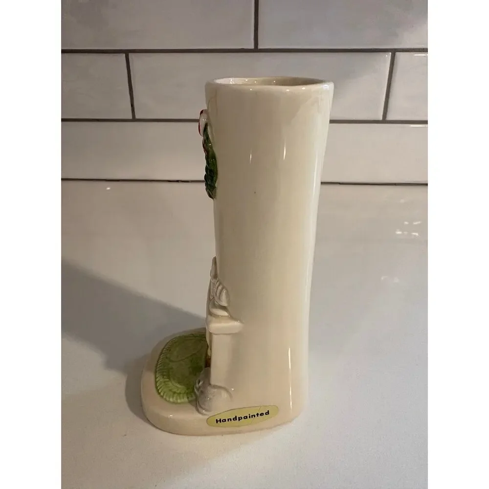 Vintage Gibson Greeting Cards, Inc. Ceramic Christmas Chimney Bud Vase